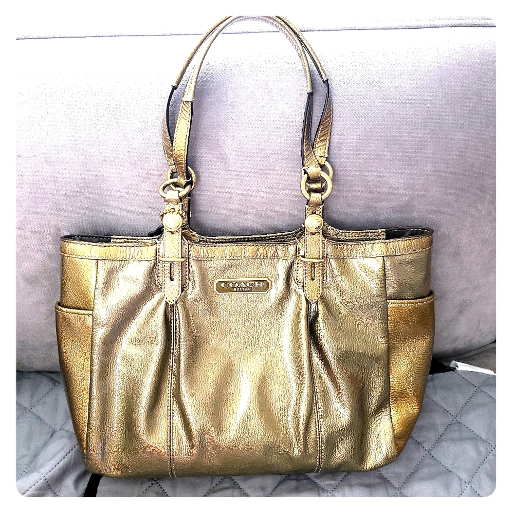 Shiny Coach Metallic Tote
